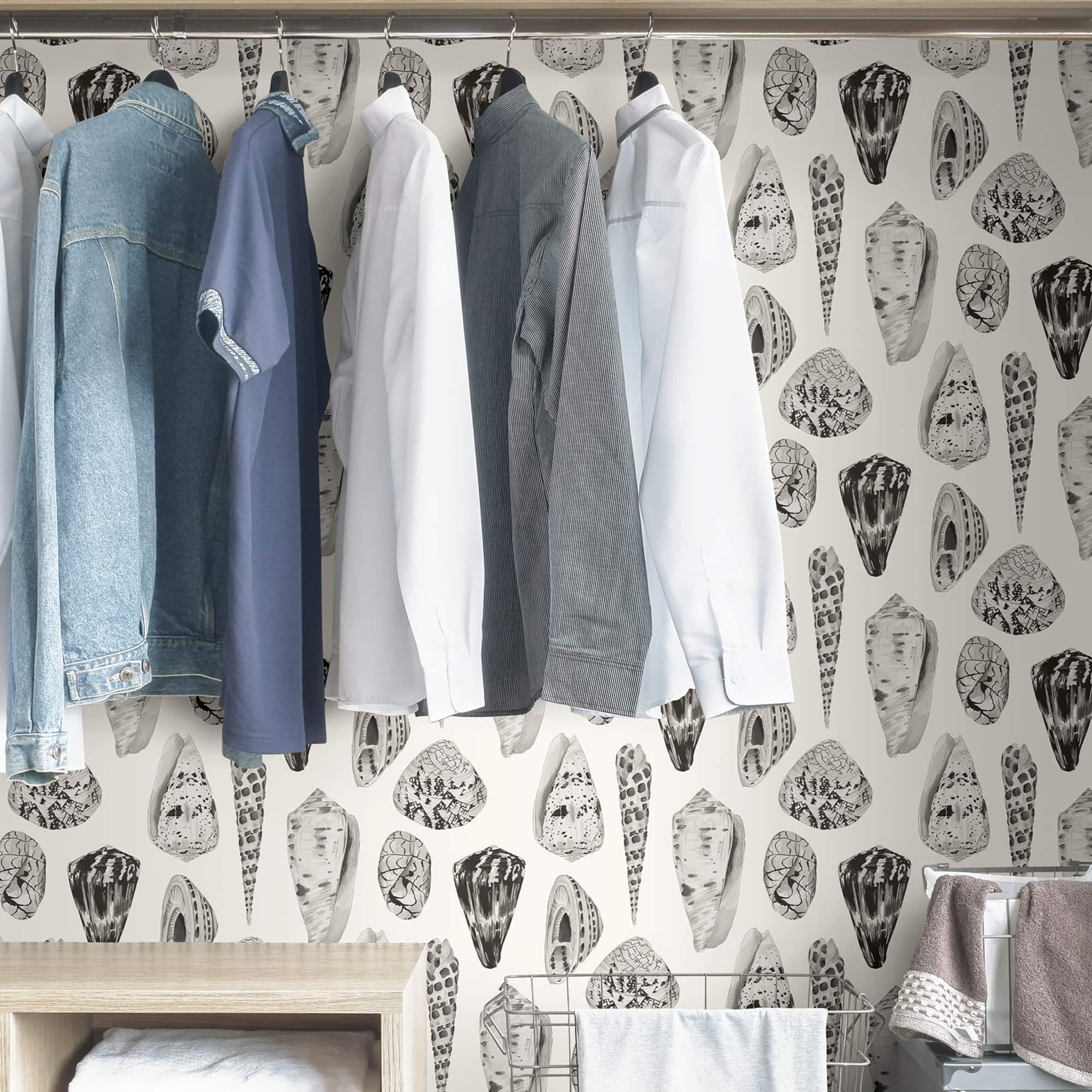 Scalamandre Graphite Coquina Peel & Stick Wallpaper